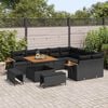 vidaXL Gartensofa-set mit Kissen 12 pcs Schwarz