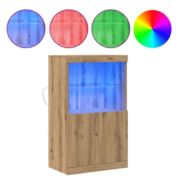 vidaXL LED-Sideboard Braun 60 x 37 x 100 cm Holzwerkstoff