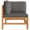 vidaXL Ecksofa 2 Stk. mit Dunkelgrauen Kissen Massivholz Teak