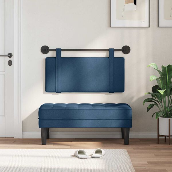 vidaXL H&auml;ngevorderseite Wandmontiert Uni Blau 100 x 55 x 5 cm Stoff