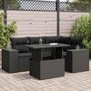 vidaXL 5-tlg. Garten-Sofagarnitur mit Kissen Schwarz Poly Rattan