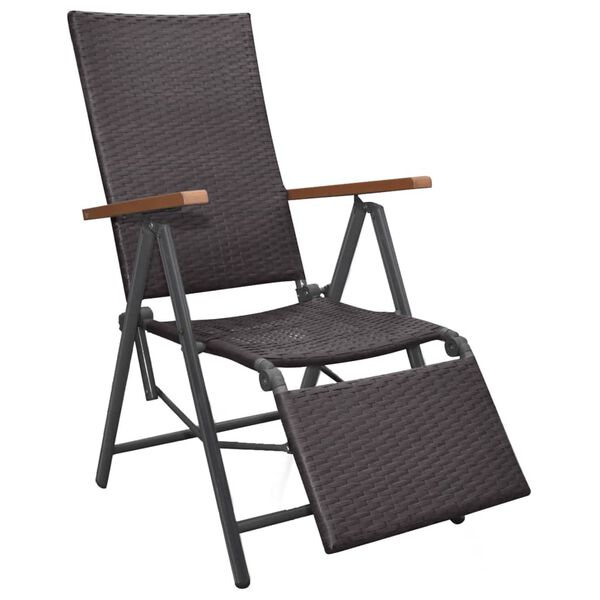 vidaXL Liegestuhl Poly Rattan Braun