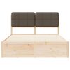 vidaXL Bettgestell mit gepolstertem Kopfteil Taupe 140 x 190 cm