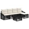 vidaXL Gartensofa-set 6 stk. Schwarz Poly-Rattan