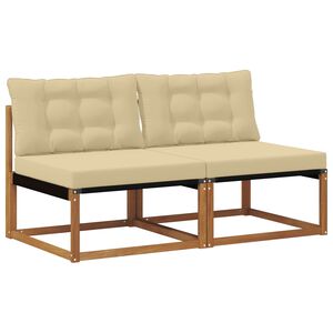 vidaXL 2 stk. Outdoor Mittelsofa Massivholz Akazie Natur