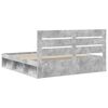 vidaXL Bettrahmen mit Kopfteil Beton 180 x 200 cm Massives Kiefernholz