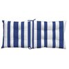 vidaXL Niedriglehner-Auflagen 4 Stk. Blau Wei&szlig; Gestreift Oxford-Gewebe