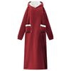 vidaXL Decken-Hoodie Bordeauxrot L Fleece und Flanell