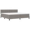 vidaXL Boxspringbett mit LED-Lichtleisten Taupe 200 x 200 cm Stoff