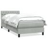 vidaXL Boxspringbett mit Matratze Hellgrau 100x220 cm Samt