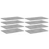 vidaXL B&uuml;cherregal-Bretter 8 Stk. Betongrau 80x50x1,5 cm Holzwerkstoff