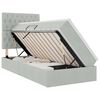 vidaXL Bett mit Stauraum und LED mit LED Hellgrau 90 x 190 cm Samt