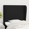 vidaXL Kopfteil mit Ohren Schwarz 103x23x118/128 cm Stoff