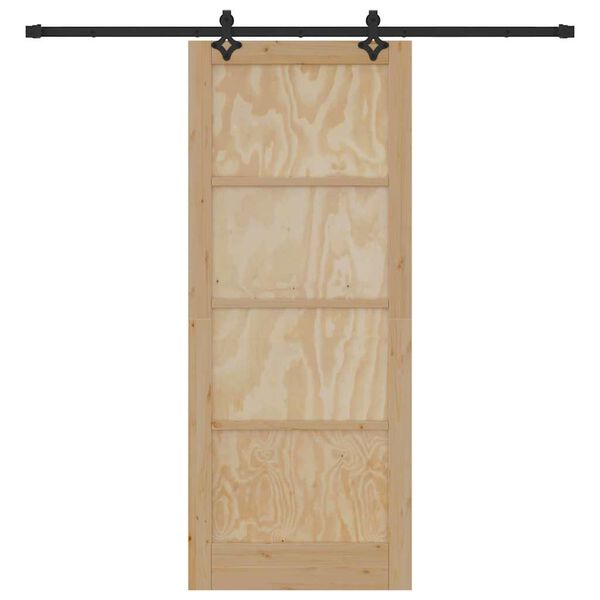 vidaXL Schiebetür ORKDAL Braun 86 x 211 cm Massives Kiefernholz