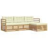 vidaXL Outdoor-Sofagarnitur 4 Stk. Wei&szlig; und Creme Polyester
