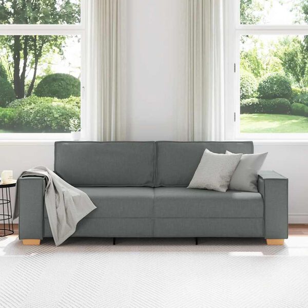 vidaXL 3-Sitzer-Sofa Dunkelgrau 220x78x84 cm Stoff