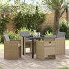 vidaXL Garten Essgruppe 5 pcs Beige Poly-Rattan