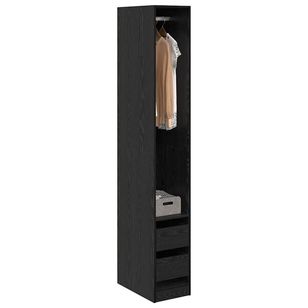 vidaXL Kleiderschrank Schwarz Eichen-Optik 50 x 30 x 200 cm