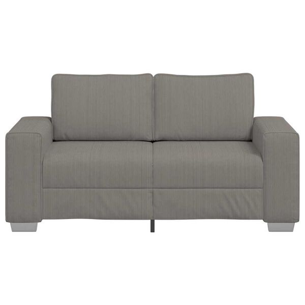vidaXL Zweisitzer-Sofa Hellgrau 120 cm Cordstoff