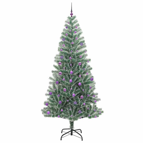 vidaXL K&uuml;nstlicher Weihnachtsbaum beschneit mit LED Licht 240 cm