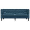vidaXL Chesterfield-Sofa mit Nackenrollen 2-Sitzer Blau Samt