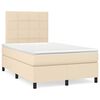 vidaXL Boxspringbett mit Matratze Creme 120x190 cm Stoff