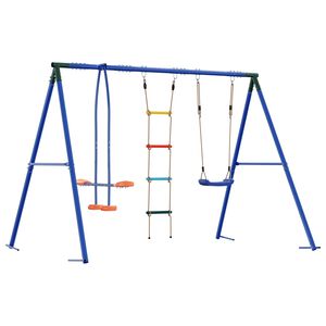 vidaXL Outdoor Schaukelset Mehrfarbig 263 x 185 x 185 cm Stahl und PE