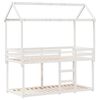 vidaXL Etagenbett mit Dach Weiß 90x200 cm Massivholz Kiefer