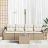 vidaXL Sofa Set mit Kissen 5 pcs Beige und Creme Poly-Rattan