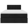 vidaXL Ottoman-Bett mit Matratze & LEDs Schwarz 120x200 cm Stoff