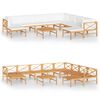 vidaXL 11-tlg. Garten-Lounge-Set mit Creme Kissen Massivholz Teak