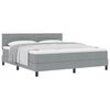 vidaXL Boxspringbett mit Matratze Hellgrau 180 x 200 cm Stoff