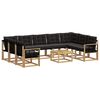 vidaXL Outdoor-Sofagarnitur mit Kissen 10 pcs Wei&szlig; und Schwarz