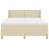 vidaXL Boxspringbett mit Matratze Creme 200 x 160 cm Stoff