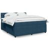 vidaXL Boxspringbett mit Matratze Blau 180x200 cm Samt