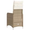 vidaXL Gartensessel mit Kissen 2 Stk. Verstellbar Beige Poly Rattan
