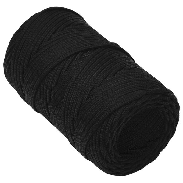 vidaXL Arbeitsseil Schwarz 2 mm 100 m Polyester
