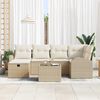 vidaXL Sofa Set mit Kissen 7 pcs Beige und Creme Poly-Rattan