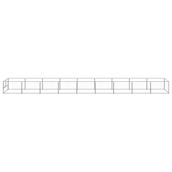 vidaXL Hundezwinger Silbern 9 m² Stahl