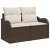vidaXL Gartensofa-set mit Kissen mit Speicher 8 pcs Braun Poly Rattan