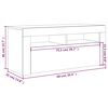 vidaXL TV-Schrank mit LED-Leuchten Grau Sonoma 90x35x40 cm