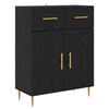 vidaXL Highboard Schwarz Eichen-Optik 69,5 x 34 x 180 cm Holzwerkstoff