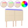 vidaXL LED Kopfteil Creme 144x5x118/128 cm Stoff