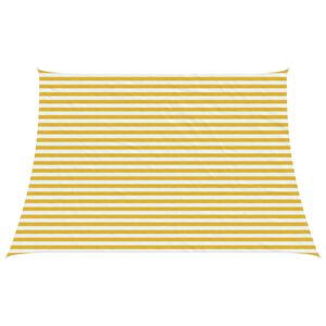 vidaXL Sonnensegel Gelb und Wei&szlig; 3 / 4 x 3 m HDPE