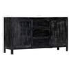 vidaXL Sideboard Schwarz 147x40x80 cm Massivholz Mango