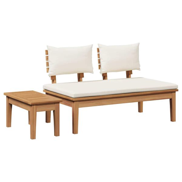 vidaXL Gartenbank 2 pcs Braun Massivholz Teak