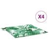 vidaXL Stuhlkissen 4 Stk. Blattmuster 40x40x3 cm Stoff