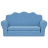 vidaXL 2-Sitzer Kindersofa mit Schlaffunktion Blau Weicher Pl&uuml;sch