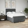 vidaXL Boxspringbett mit Matratze Dunkelgrau 140x190 cm Stoff