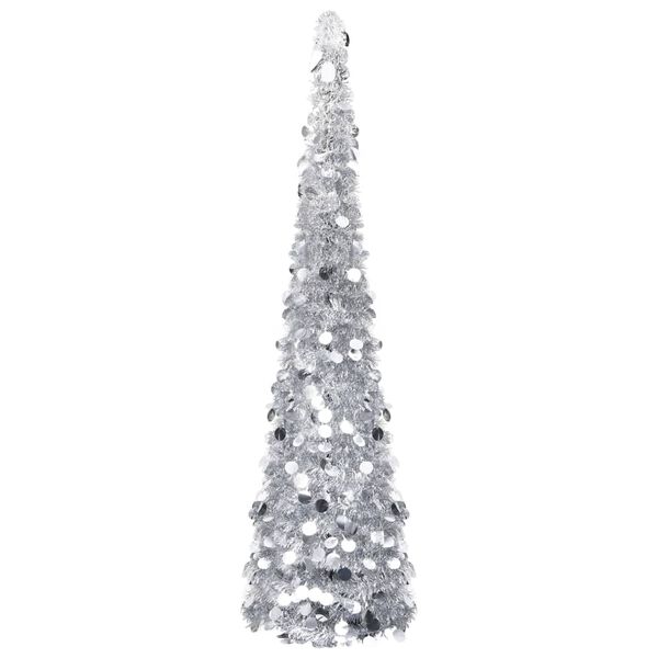 vidaXL Künstlicher Pop-Up-Weihnachtsbaum Silber 180 cm PET